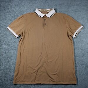 Day & Age Oxnard Polo Shirt Mens Large Tan Brown Short Sleeve CP-OXNARD-MN